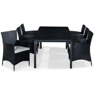 Asztal és szék garnitúra VG5527 Fekete + fehér
