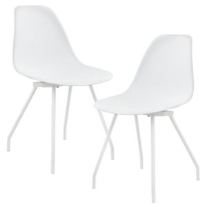 [en.casa]® Étkezőszék Budapest design szék 2 darabos szett 83 x 46 cm acél lábak fehér
