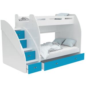 Matobútor Multifunkciós emeletes ágy Max 3 - többféle változat Szín: Kék, Matrac: Matracok nélkül