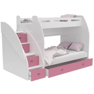 Matobútor Multifunkciós emeletes ágy Max 3 - többféle változat Szín: Rózsaszín, Matrac: Matracok nélkül