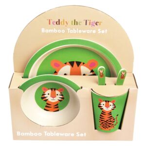 Teddy the Tiger bambusz étkészlet gyerekeknek - Rex London