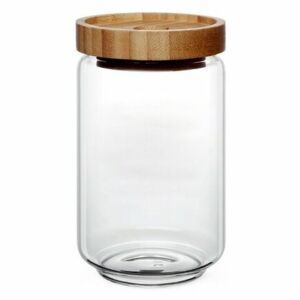 4Home Bamboo Style üveg élelmiszer tároló bambusz fedéllel 800 ml