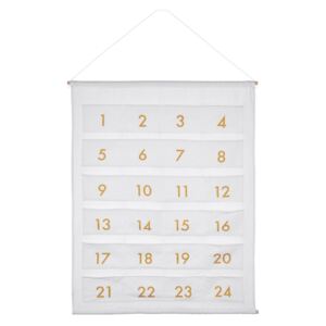 Adventi naptár, fehér 100 x 75 cm