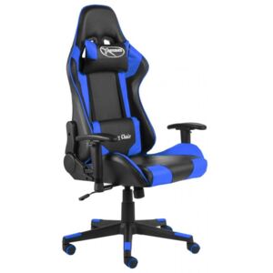 Kék PVC forgó gamer szék