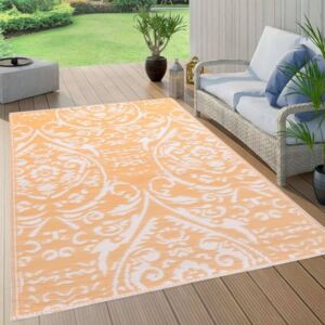 Narancssárga-fehér PP kültéri szőnyeg 160 x 230 cm
