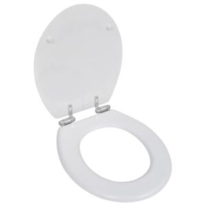 VidaXL lassan csukódó egyszerű tervezésű fehér MDF WC-ülőke