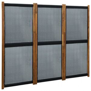 3 paneles fekete térelválasztó 210 x 170 cm