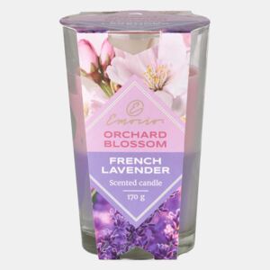 Orchard Blossom and French Lavender illatos gyertya, kétszínű lila
