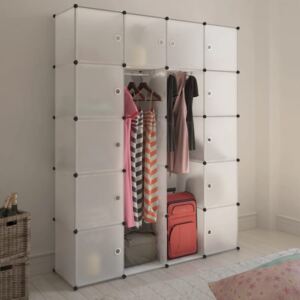VidaXL fehér moduláris szekrény 14 rekesszel 37 x 146 x 180,5 cm
