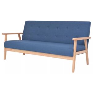 VidaXL 3 személyes kék szövet kanapé