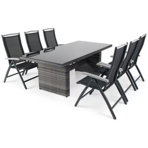 Asztal és szék garnitúra VG4228 Fekete + szürke