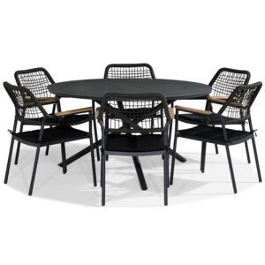 Asztal és szék garnitúra VG5260 Fekete