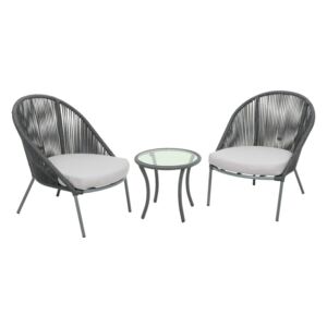 Piräus 2 db kerti szék és 1db asztal rozsdamentes acélból - ADDU