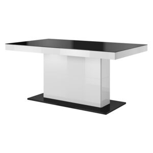 MEBLINE Asztal QU81 QUARTZ Fehér / Fekete üveg