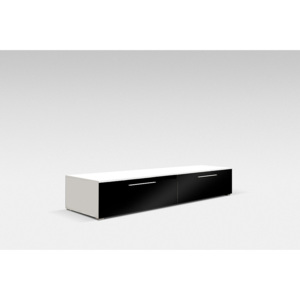 GALANTIC 100 TV asztal, fehér/magasfényű fekete