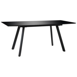 VidaXL magasfényű fekete MDF étkezőasztal 180 x 90 x 76 cm