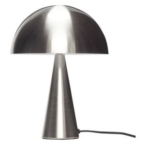 Gomba alakú ezüst színű kis asztali lámpa