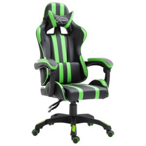 VidaXL zöld műbőr gamer szék
