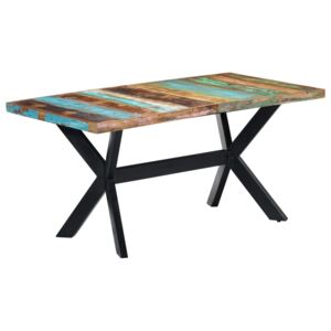 VidaXL tömör újrahasznosított fa étkezőasztal 160 x 80 x 75 cm