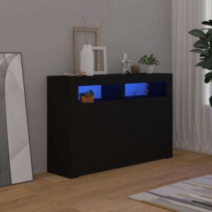 VidaXL fekete tálalószekrény LED-világítással 115,5 x 30 x 75 cm