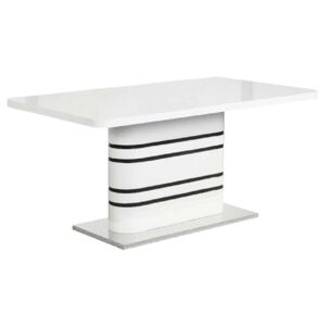 Tubal K76_200 szétnyitható Étkezőasztal - fekete-fehér fényes