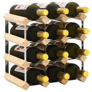 VidaXL tömör fenyőfa bortartó állvány 12 palackhoz