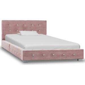 VidaXL rózsaszín bársony ágykeret 90 x 200 cm