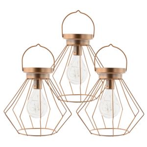 [en.casa]® Dekoratív lámpás 20 x 20 cm design asztali lámpa LED-es világítással rézszínű
