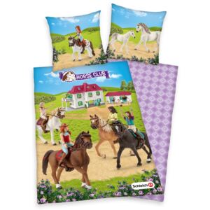 Horse club gyermek pamut ágynemű, 140 x 200 cm, 70 x 90 cm