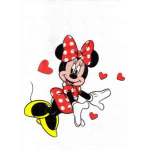 Disney tetra fürdőlepedő 140*140 cm - Minnie piros ruhában