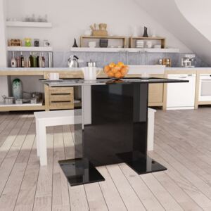 VidaXL magasfényű fekete forgácslap étkezőasztal 110 x 60 x 75 cm