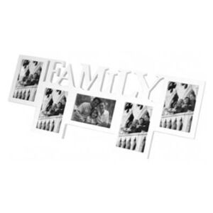 FAMILY feliratú fali fényképkeret - 5 képes - fehér