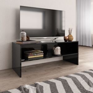 VidaXL magasfényű fekete forgácslap TV-szekrény 100 x 40 x 40 cm