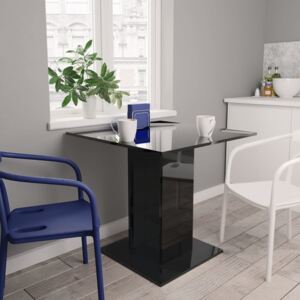VidaXL magasfényű fekete forgácslap étkezőasztal 80 x 80 x 75 cm
