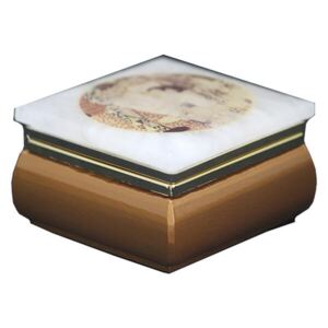 Klimt alabástrom ékszerdoboz - Anya gyermekével - 8,5x5x8,5 cm