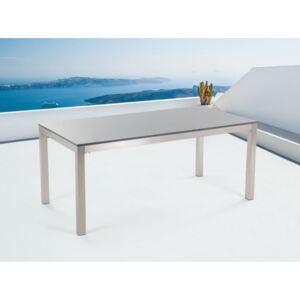 Beliani Szürke polírozott kerti asztal, 180 cm, egyszerú gránit asztallap, GRO