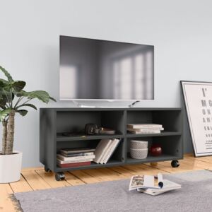 Szürke forgácslap TV-szekrény görgőkkel 90 x 35 x 35 cm