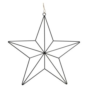 Fekete vas csillag alakú karácsonyi dekoráció, hosszúság 38 cm - Boltze