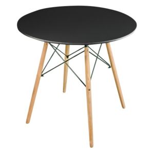 Skandináv stílusú kerek étkező asztal - fekete