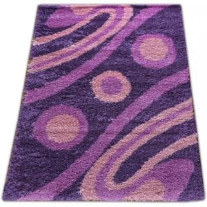 SHAGGY lila szőnyeg karikákkal Szélesség: 200 cm | Hossz: 290 cm