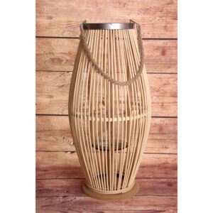 Bambusz lámpás üveggel - halványbarna (30x59x29 cm) - modern stílusú