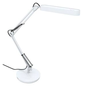 Asztali lámpa, kompakt fénycső, 11 W, ALBA Fluoscope, fehér (VFLUOSF)