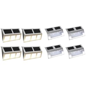 8 darabos napelemes lámpa-készlet LED-égőkkel