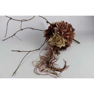 Bordós-barna művirág díszgömb 25cm