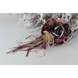 Bordós-barna művirág díszgömb 15cm