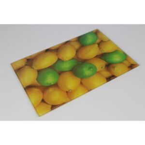 Zöld és sárga színű citrom mintás tálca 29cm
