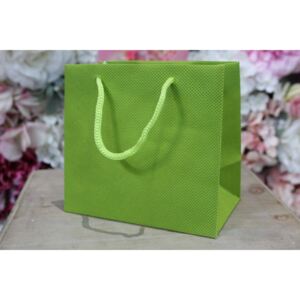Zöld textil ajándéktáska 14,5cm