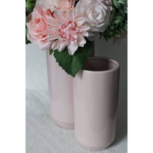 Rózsaszín kerek kerámia váza 25cm