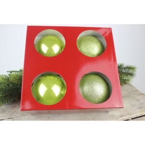 Zöld karácsonyi üveggömbök 4db 10cm