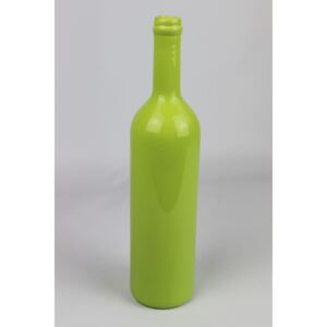 Zöld borosüveg alakú kerámia váza 32cm